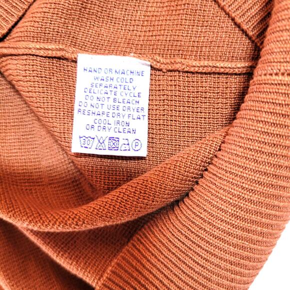 Alan Flusser Mens Vest XXL Silk Pullover Knit Sweater Copper Dad Grandpa Preppy - Picture 6 of 6